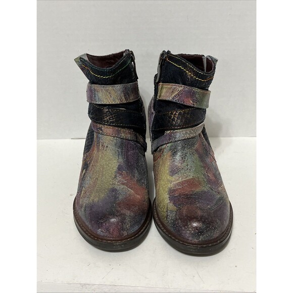 L'Artiste Shazzam Ankle Boots Womens Sz 36 US 6 Multi-Colored Spring Step Zip - Picture 2 of 11